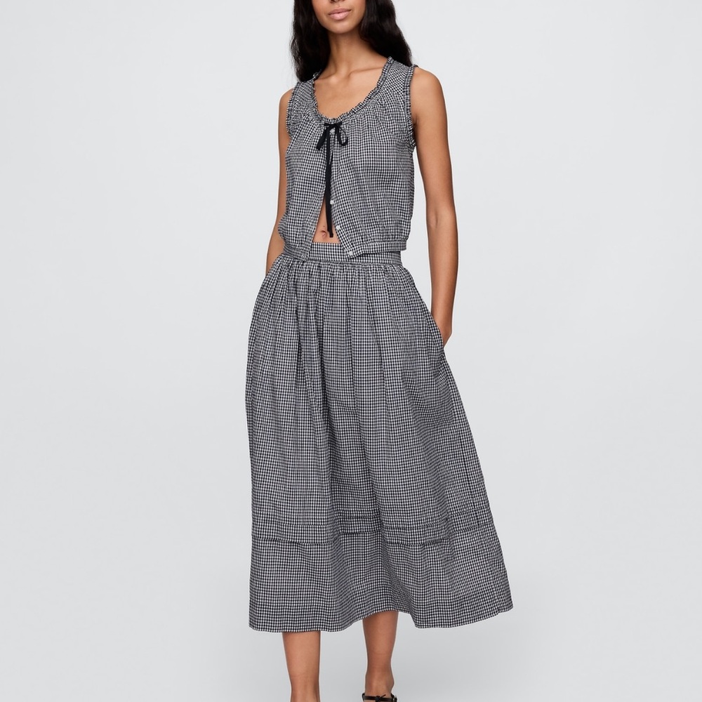 Gap x Doen NWT Black and White Gingham Top